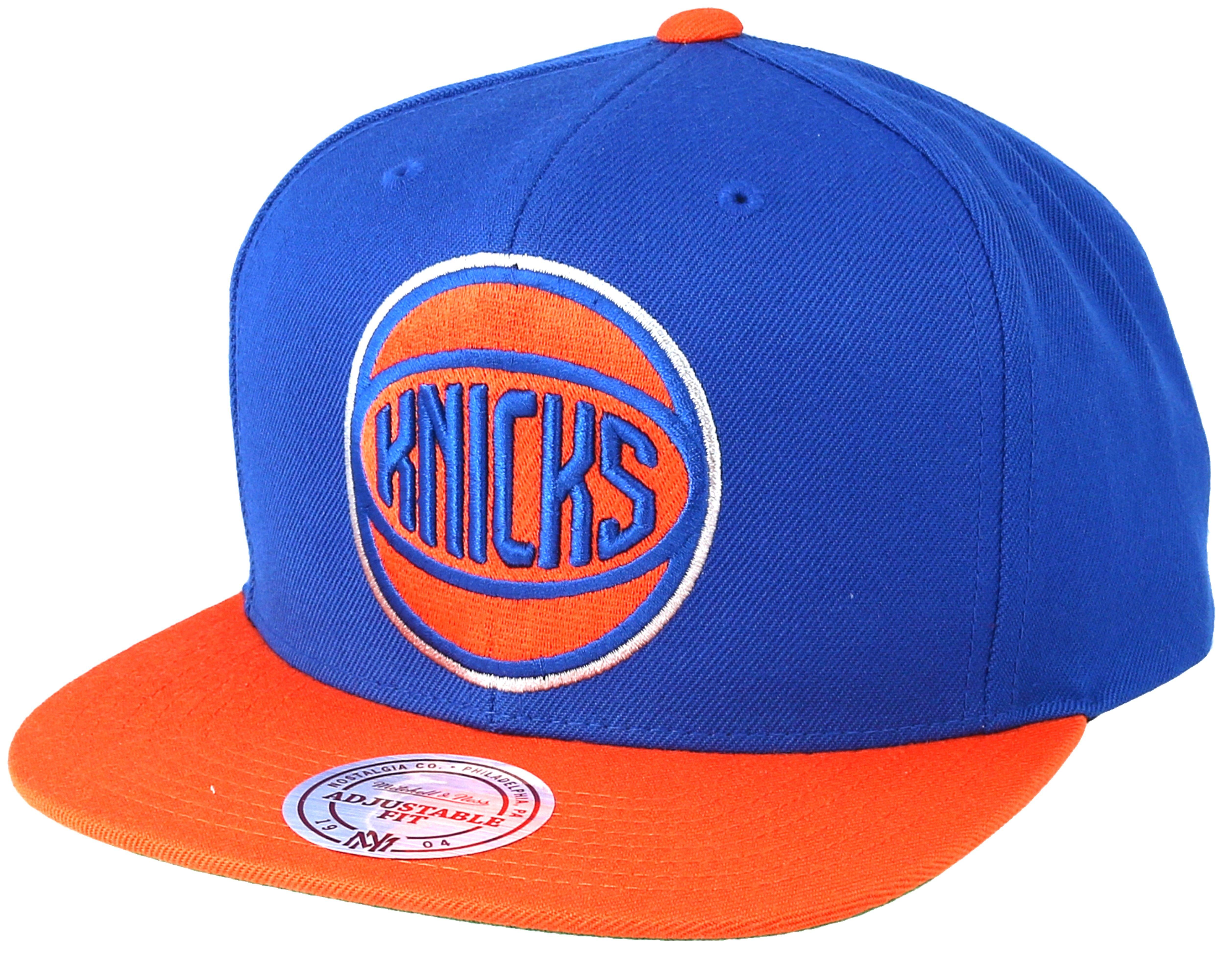 Orange New York Logo - New York Knicks XL Logo 2 Tone Orange Blue 2 Snapback