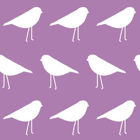 Purple White Bird Logo - White Birds on Purple Background wallpaper - googoodoll - Spoonflower