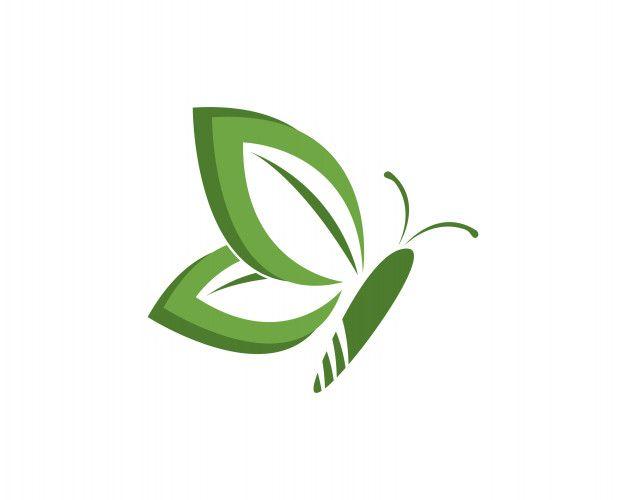 Green Butterfly Logo - Green butterfly logo design template Vector