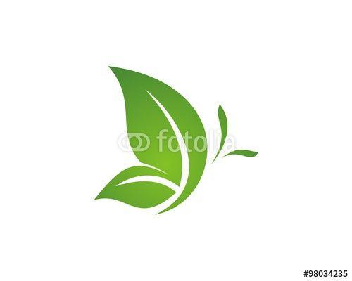 Green Butterfly Logo - Green Leaf Butterfly Logo Template