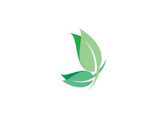 Green Butterfly Logo - butterfly logo, letter B beauty wings symbol icon, beautiful green ...