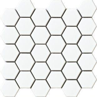 Black and White Hexagon Logo - Large White Hexagon Tile | Wayfair