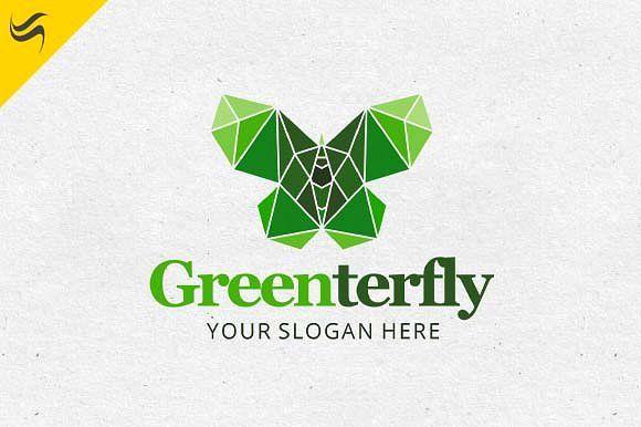 Green Butterfly Logo - Green Butterfly Logo Template ~ Logo Templates ~ Creative Market