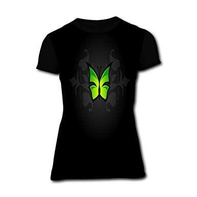 Green Butterfly Logo - Amazon.com: Yellow Green Butterfly Logo Black Simple Chic Women ...