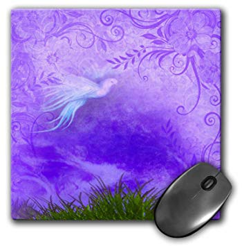 Purple White Bird Logo - Spiritual Awakenings Fantasy flowered background