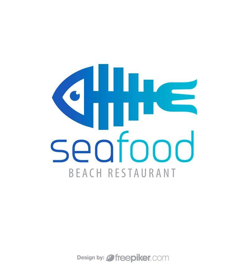 Fish Restaurant Logo - Freepiker | sea food beach restaurant fish & fork logo