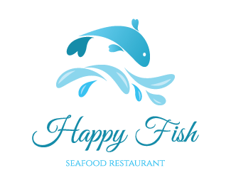 Fish Restaurant Logo - Happy Fish Seafood Restaurant Designed