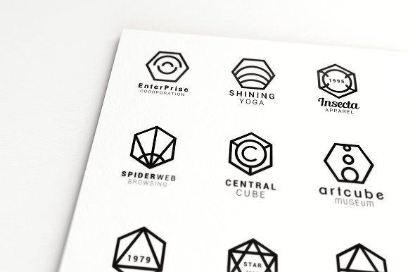 Black and White Hexagon Logo - 150+ Minimal Hexagon Logo Templates ~ Logo Templates ~ Creative Market