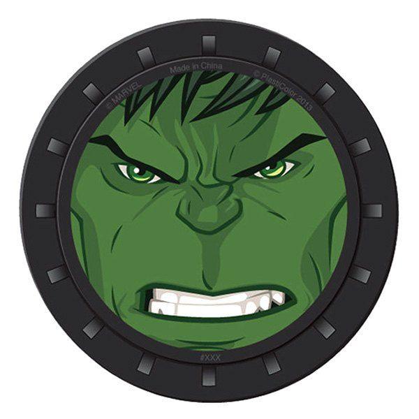 Hulk Logo - Plasticolor® 000655R01 Auto Cup Holder Coasters with Marvel