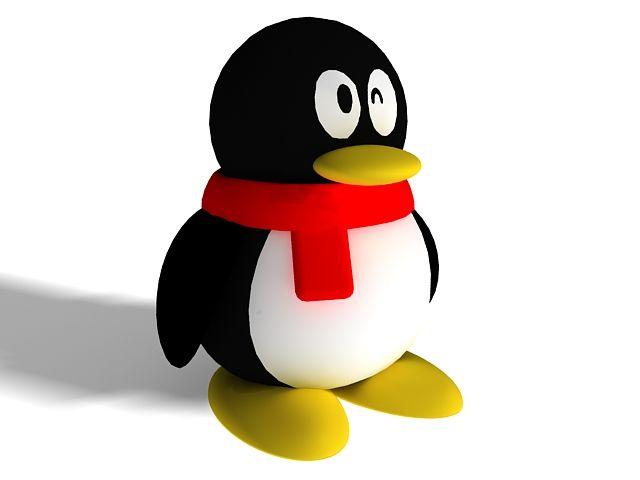Tencent QQ Logo - Tencent QQ penguin 3D model 3Ds Max files free download