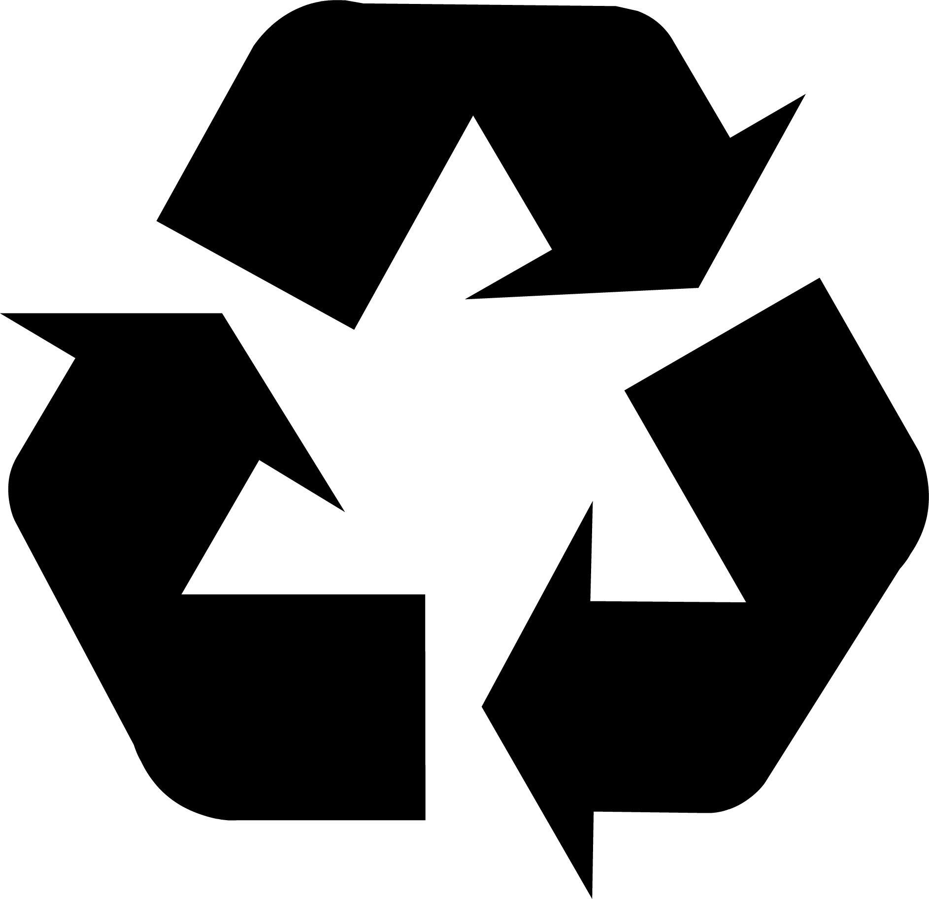 Easy to Draw Black and White Vector Logo - Recycling Symbol the Original Recycle Logo