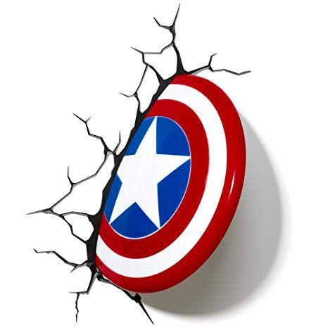 Captain America Logo - Amazon.com: 3DLightFX Marvel Avengers Captain America 3D Deco Light ...