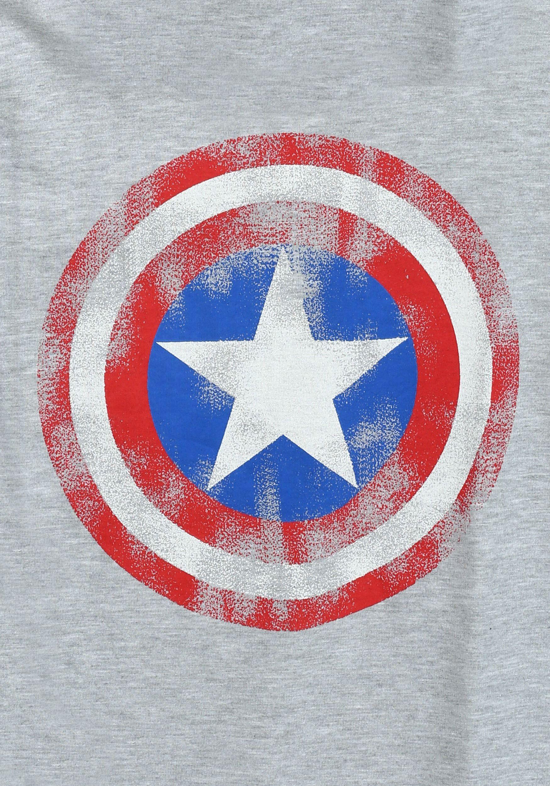 Captain America Logo - Womens Captain America Shield French Terry Pullover