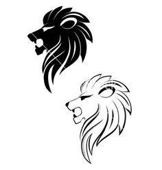 Easy to Draw Black and White Vector Logo - Simple Lion Drawing Image. Holidays. Pinte