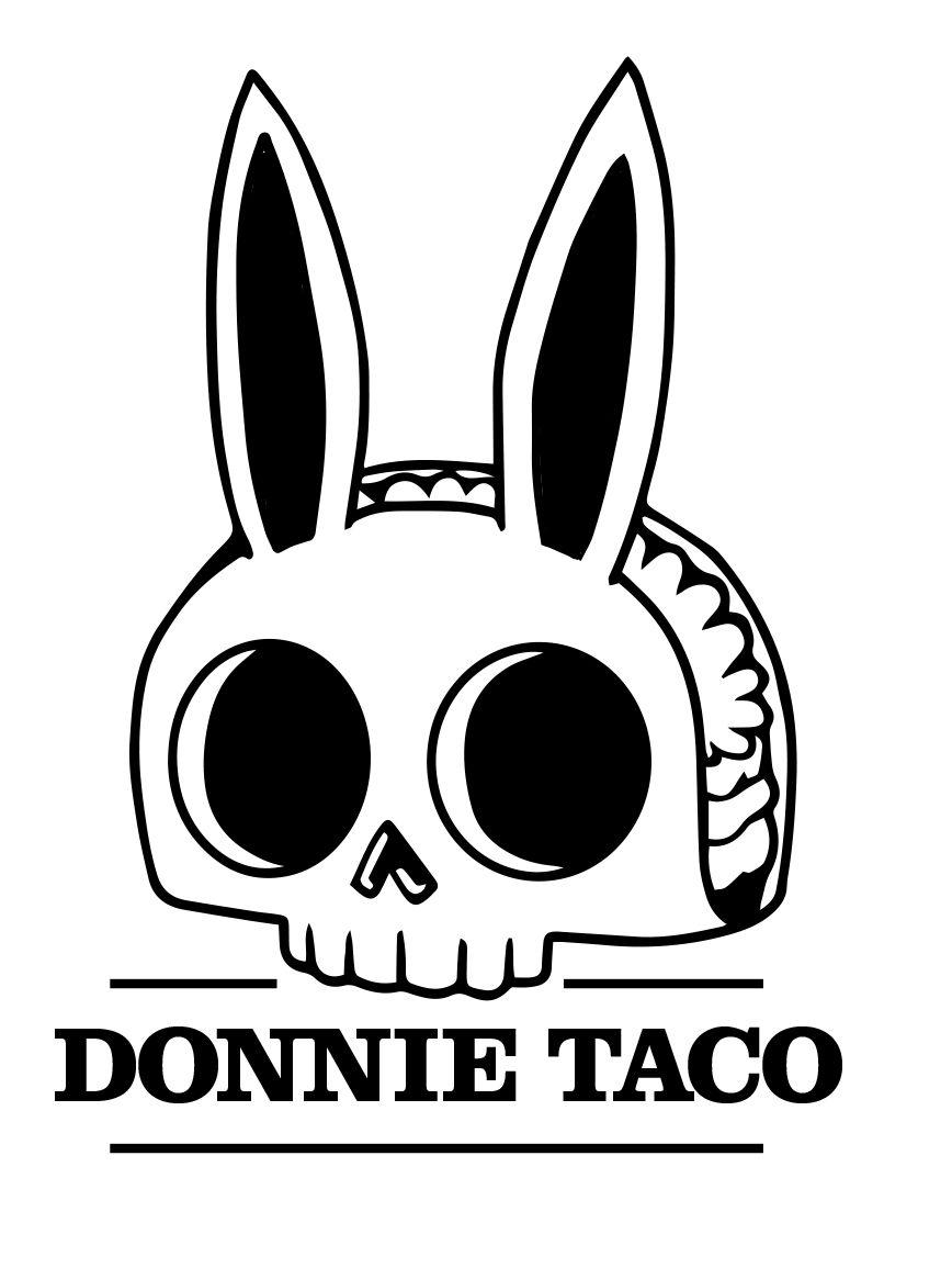 Easy to Draw Black and White Vector Logo - Donnie Taco