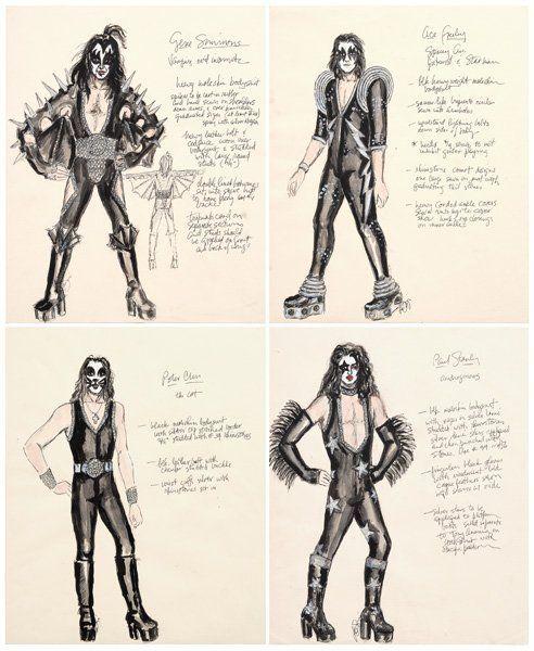 Original Kiss Logo - Original KISS Alive & Destroyer Tour costume sketches up for auction ...