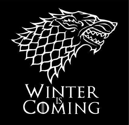 Game of Thrones Black and White Logo - Amazon.com: White Stark Direwolf Winter is coming Game of Thrones ...