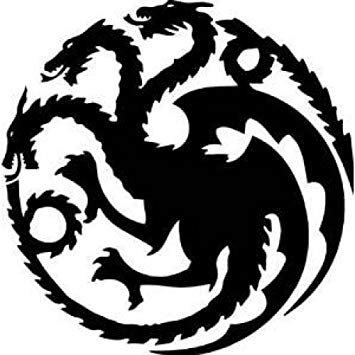 Game of Thrones Black and White Logo - Amazon.com: Game of Thrones House Targaryen Khaleesi Dragons Logo ...