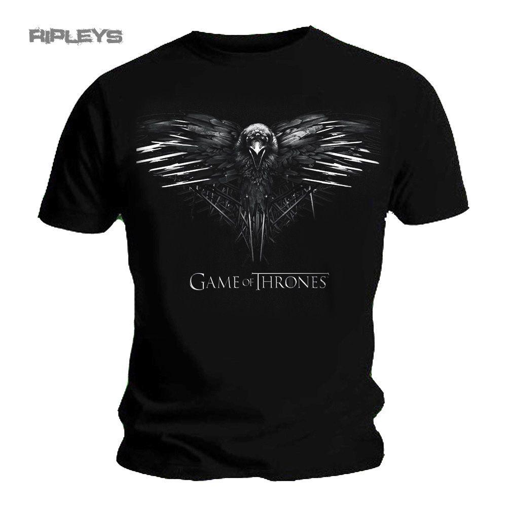 Game of Thrones Black and White Logo - Official T Shirt Game of Thrones Black Crow 3 EYED RAVEN Logo All ...