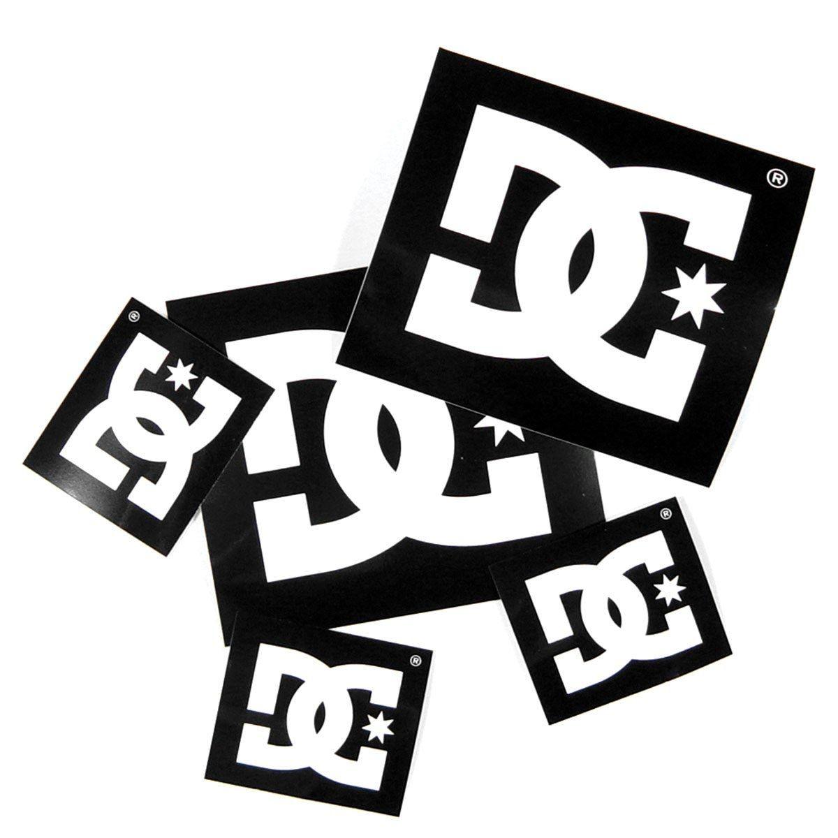 Black and White DC Logo - DC Stickers Pack x5 - rollersnakes.co.uk – Rollersnakes