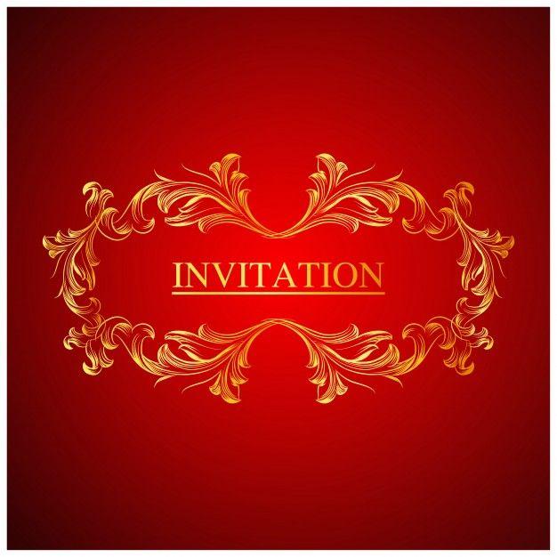 Red Wedding Logo - Elegant red wedding invitation template Vector | Free Download