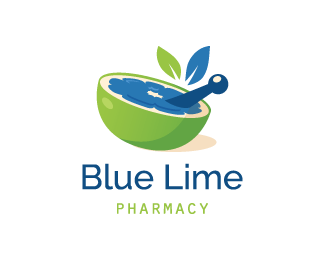 Lime and Blue Logo - Blue Lime Pharmacy Designed