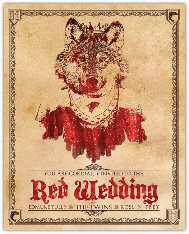Red Wedding Logo - KnerdKraft of Thrones Red Wedding Invitation 8x10