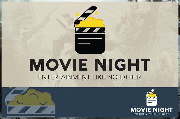 Movie Night Logo - Movie Night Logo Template Logo Templates Creative Market