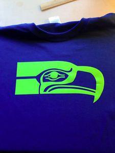 Lime and Blue Logo - Details about t-shirt Seattle Seahawks custom made 3XL-Med several colors  LIME green Blue Pink