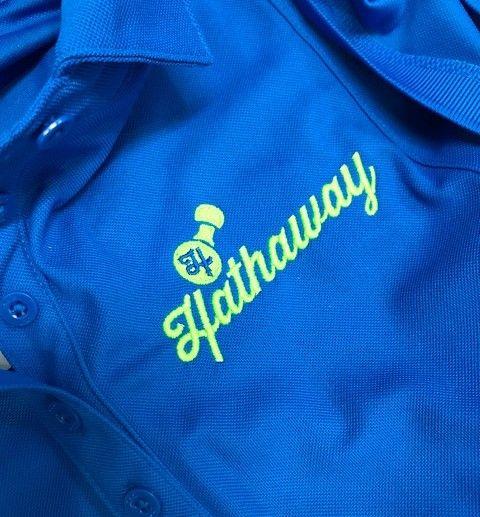 Lime Green and Blue Logo - Blue Polo with Lime Green Logo