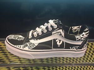 Off the Wall Vans Shoes Logo - Vans Old Skool Logo Mix Off The Wall Black White Sz 4-7 Boys Girls ...