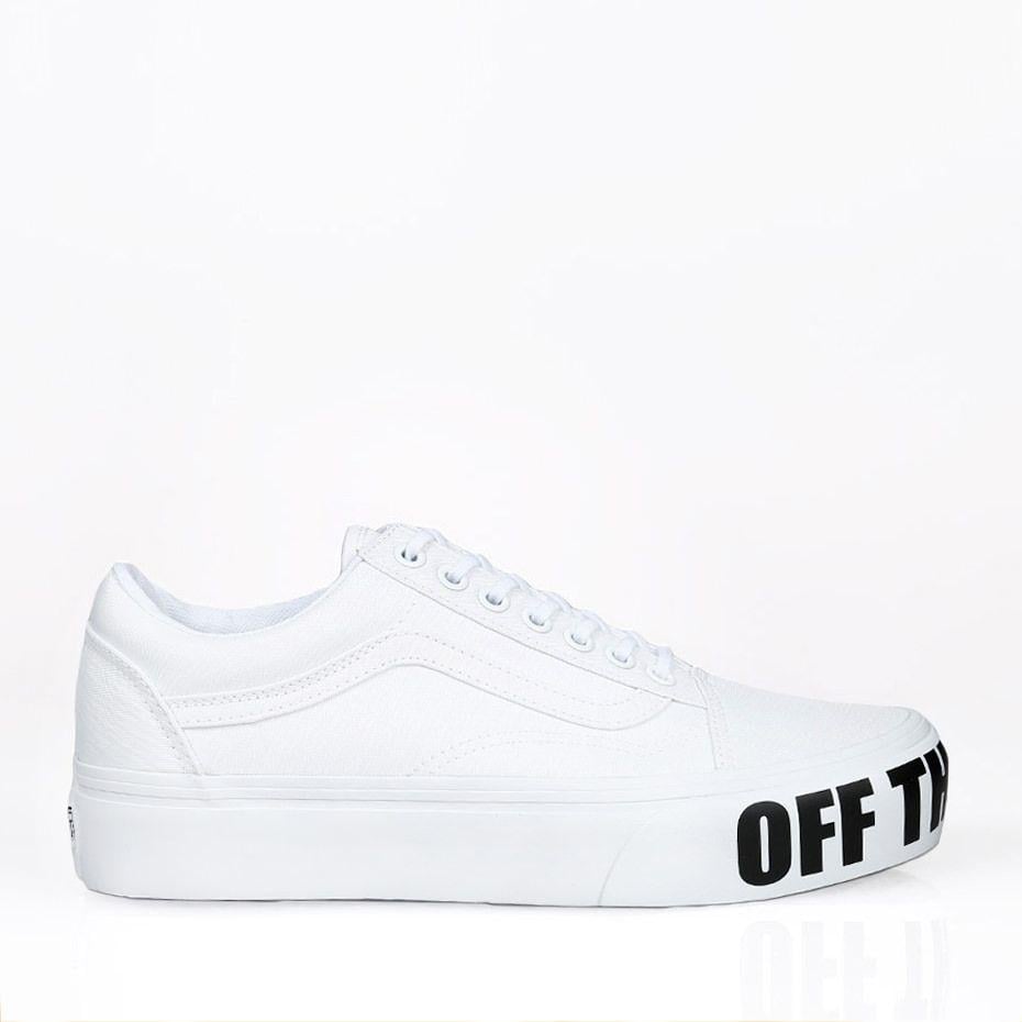 Off the Wall Vans Shoes Logo - Vans Shoes - Old Skool Platform Off The Wall True White