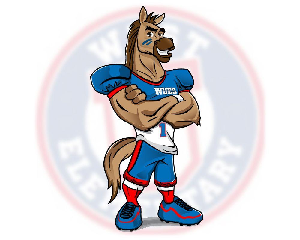 Horse Football Logo - Horse as a Football player print design