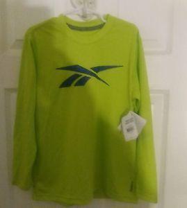Lime and Blue Logo - Details About Reebok Playdry Long Sleeve Lime With Blue Logo Xxs Size Shirt Ages 4 6