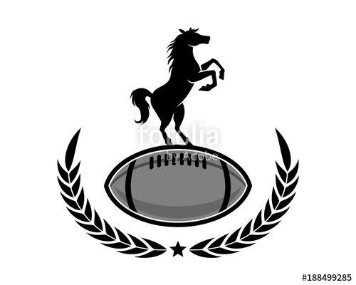 Horse Football Logo - american football horses emblem stallion mustang mare silhouette ...