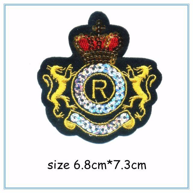 2 Lions and Crown Logo - Aliexpress.com : Buy DOUBLEHEE017 2 Lion Crown College Embroidery