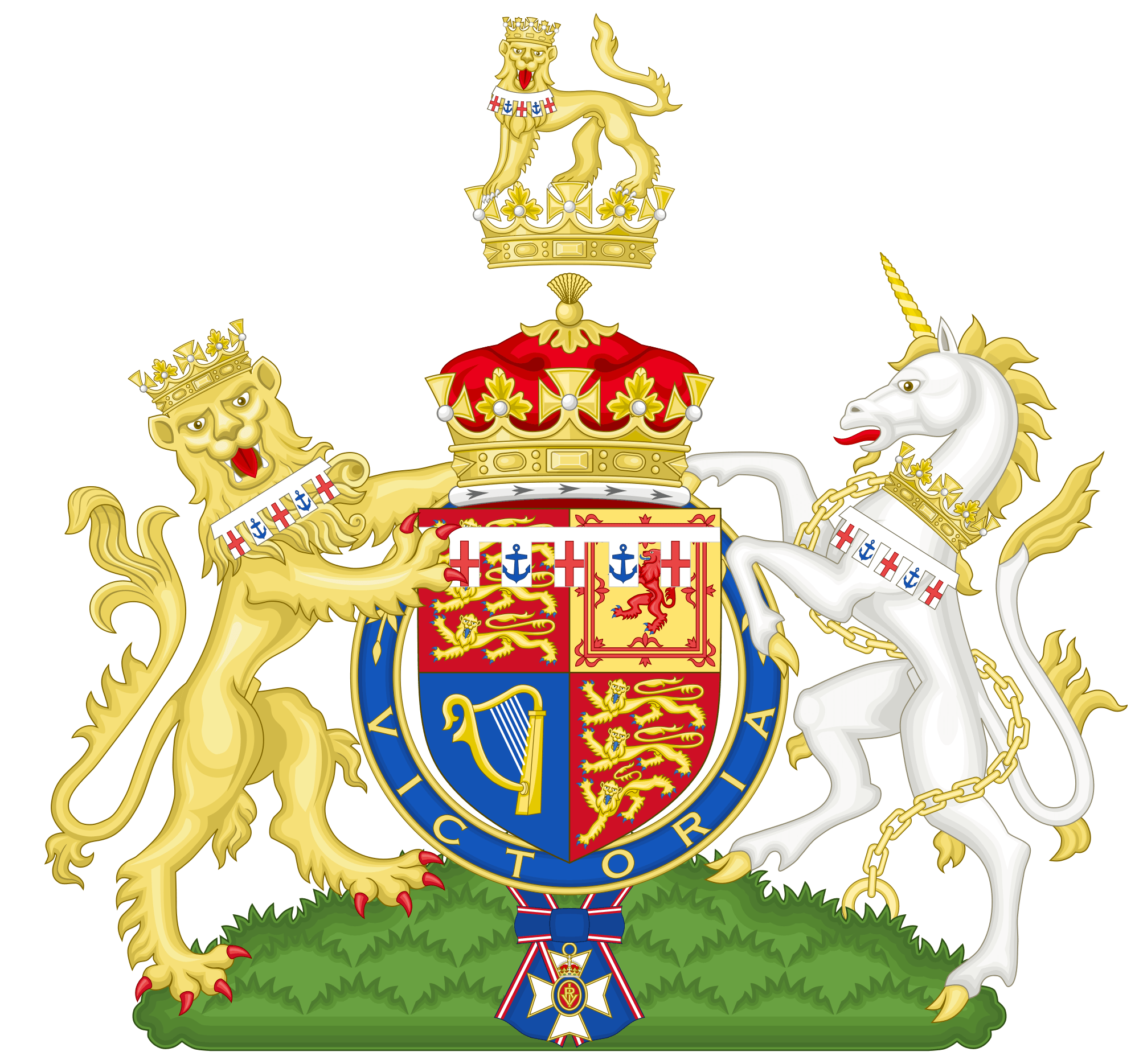 2 Lions and Crown Logo - Royal coat of arms of the United Kingdom