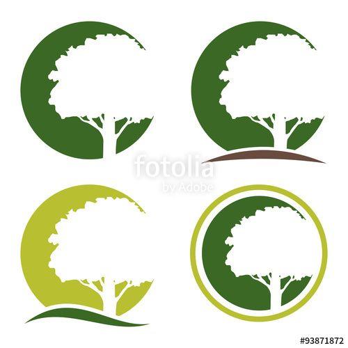 Tree in Circle Logo - Green Tree in Circle Set