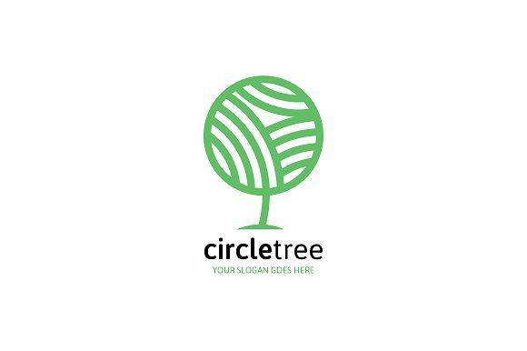 Green Tree Circle Logo - Circle Tree Logo Logo Templates Creative Market