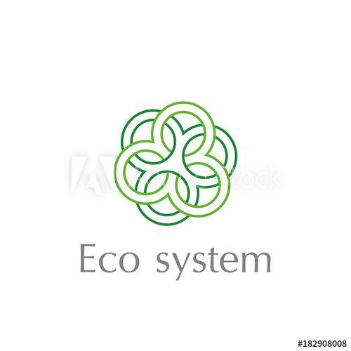 Green Tree Circle Logo - Abstract Circle logo template. Tree circles combined. Icons business ...