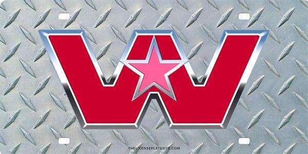 Wetern Star Logo - Pink and Red Western Star Logo License Plate, License Plate, License ...
