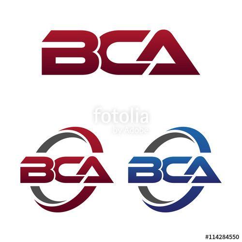 BCA Logo - Modern 3 Letters Initial logo Vector Swoosh Red Blue bca Stock