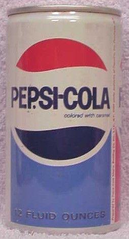 Pepsi 1971 Logo - 12 Ounce Pepsi Cola Can. Pepsi Cans. Pepsi, Pepsi Cola, Coke