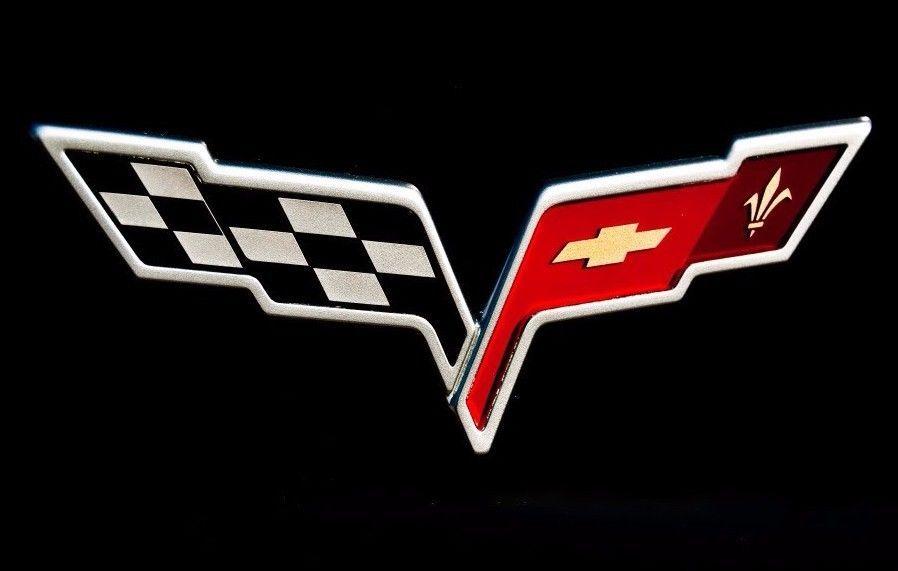 Chevy Corvette Logo - Chevrolet Corvette 3D Vehicle Emblem Checkered Flag Badge Logo Decal