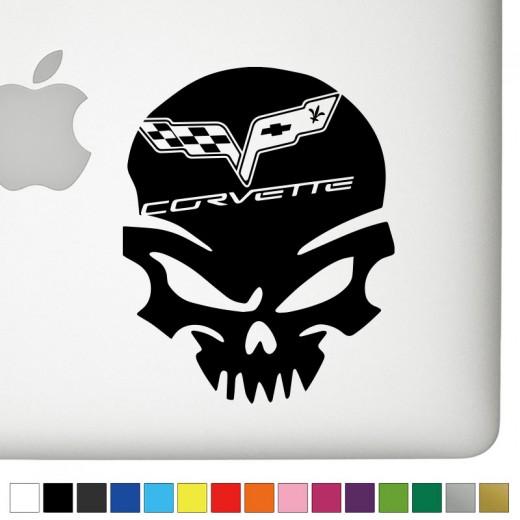 Corvette Skull Logo - Chevy Corvette Badass Skull Decal