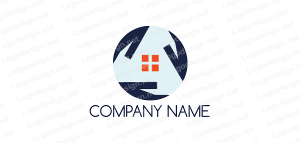 House Window Logo - hands protecting house with window | Logo Template by LogoDesign.net