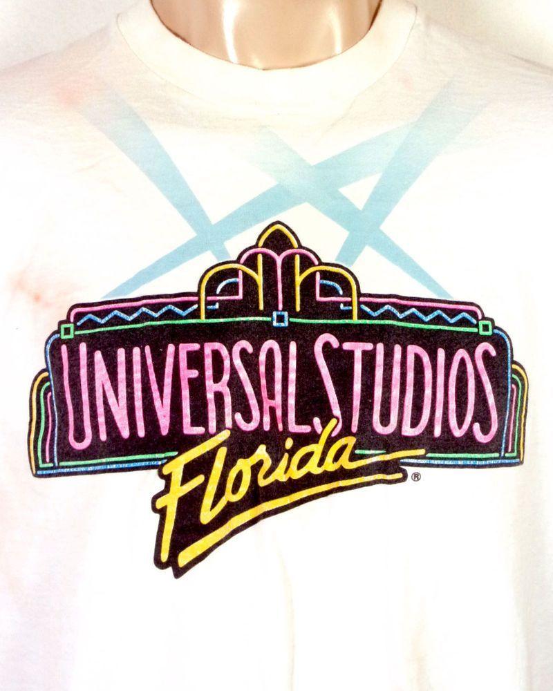 Universal Studios Florida Logo - Vtg 80s Retro Universal Studios Florida T Shirt Dope Logo Classic SZ