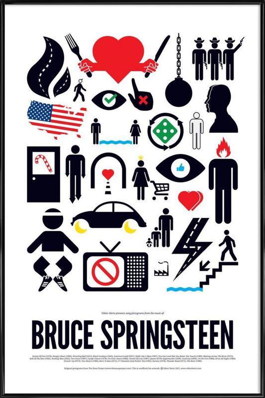 Bruce Springsteen Logo - Bruce Springsteen as Poster in Standard Frame