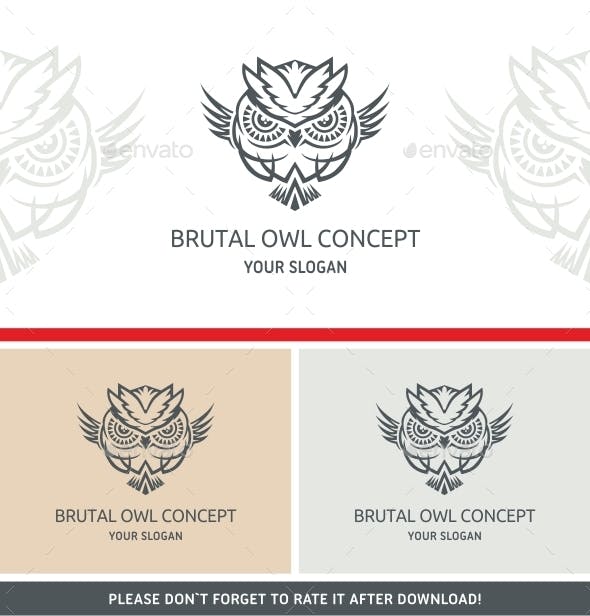 Owl Concept Logo - Brutal Owl Concept by Brandbro | GraphicRiver
