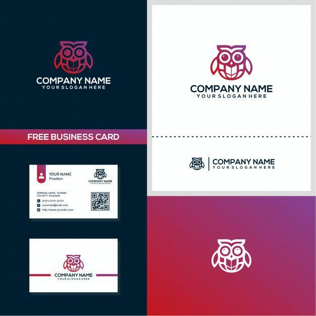 Owl Concept Logo - Cute owl logo and business card design concept template Vector ...